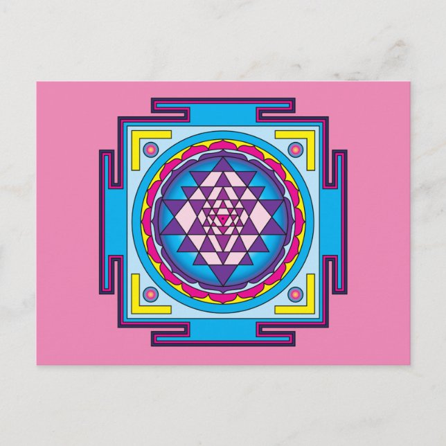 Sri Yantra Mandala Vykort (Framsida)