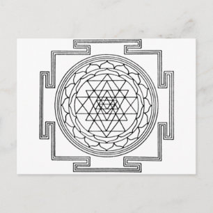 Sri Yantra Mandala Vykort
