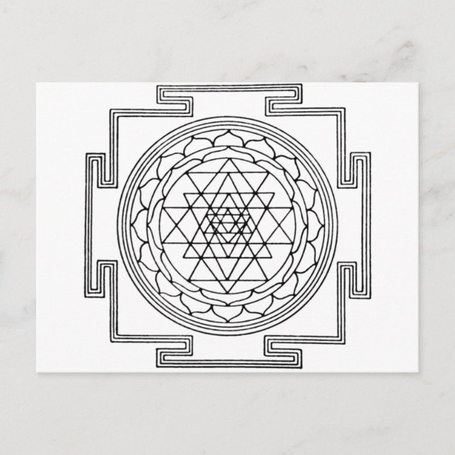Sri Yantra Mandala Vykort (Framsida)