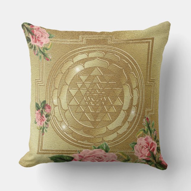 SRI YANTRA och cent Ro-Dekorativ kudde (Framsida)