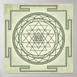 Sri Yantra on Parchment Poster