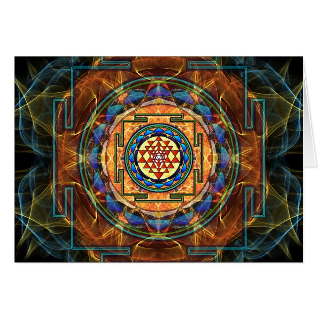 Sri Yantra - sakral geometri Hälsningskort (Framsidan Horizontal)
