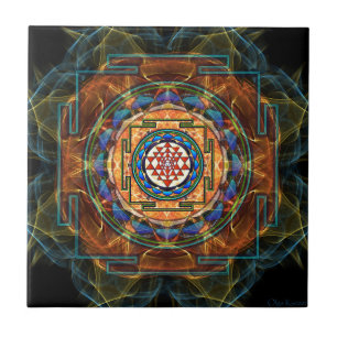 Sri Yantra - sakral geometri Kakelplatta