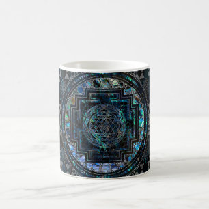 Sri Yantra/Sri Chakra Abalonesnäcka och silver Kaffemugg