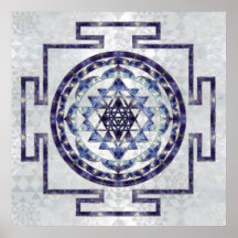 Sri Yantra/Sri Chakra Gemstone och pearl