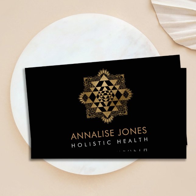 Sri Yantra/Sri Chakra Golden i Lotus form Visitkort (Skapare uppladdad)