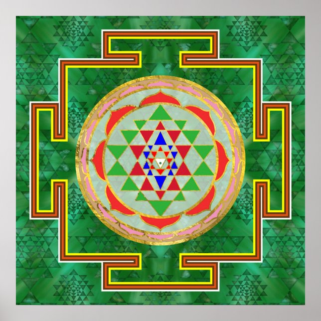 Sri Yantra/Sri Chakra i färg Poster (Framsidan)