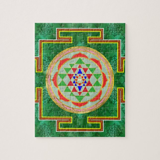 Sri Yantra/Sri Chakra i färg Pussel (Vertikal)