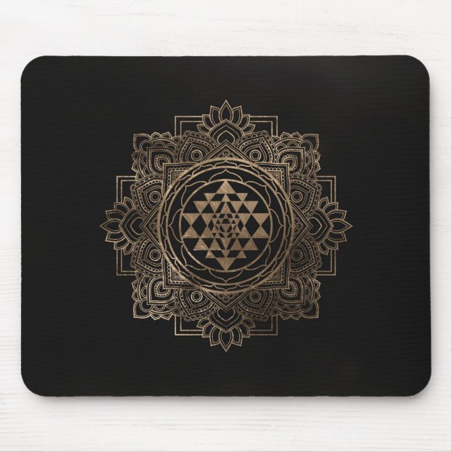 Sri Yantra/Sri Chakra i golden lotus Musmatta (Framsidan)
