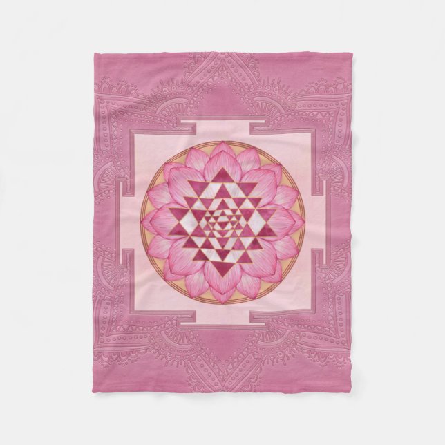 Sri Yantra/Sri Chakra i lotus Fleecefilt (Framsidan)