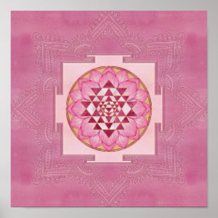 Sri Yantra/Sri Chakra i lotus Poster