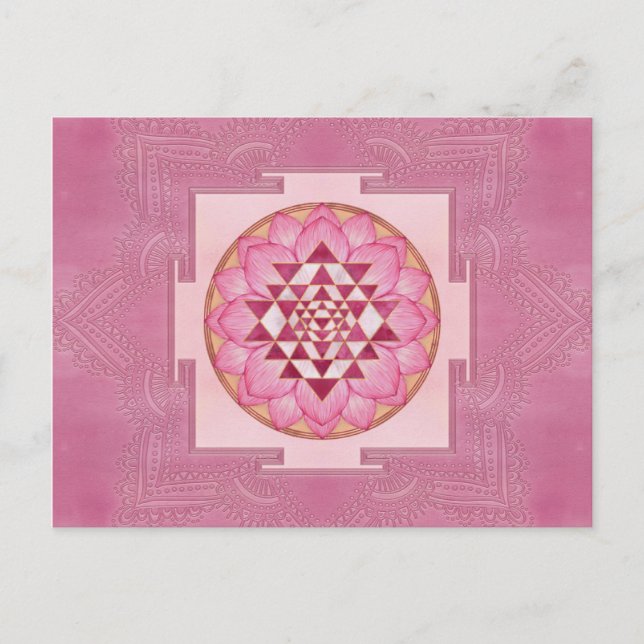 Sri Yantra  / Sri Chakra in lotus Vykort (Framsida)