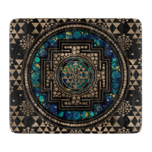 Sri Yantra/Sri Chakra marmor och guld