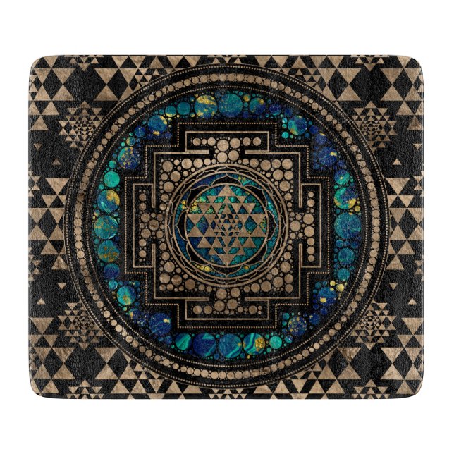 Sri Yantra/Sri Chakra marmor och guld (Framsidan)