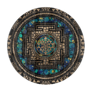 Sri Yantra/Sri Chakra marmor och guld