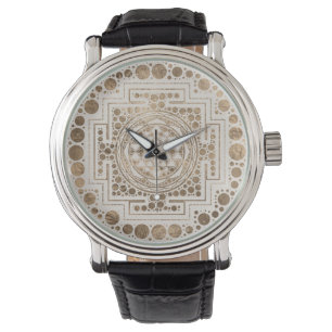 Sri Yantra/Sri Chakra pastellguld Armbandsur