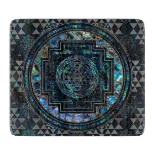 Sri Yantra/Sri Lanka Chakra Abalone Snäcka och Si