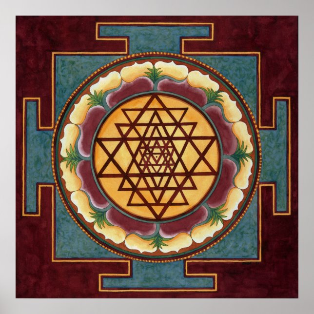 Sri Yantra vatten färg Poster (Framsidan)
