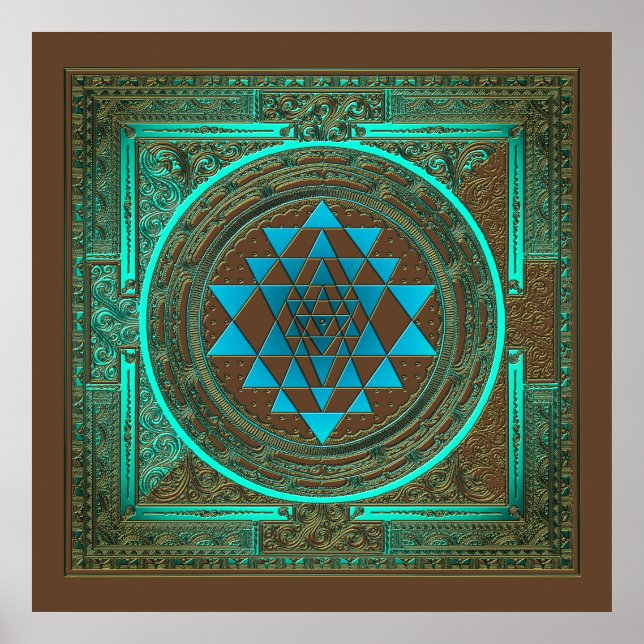 Sri Yantra Vatten Glow - Poster (Framsidan)