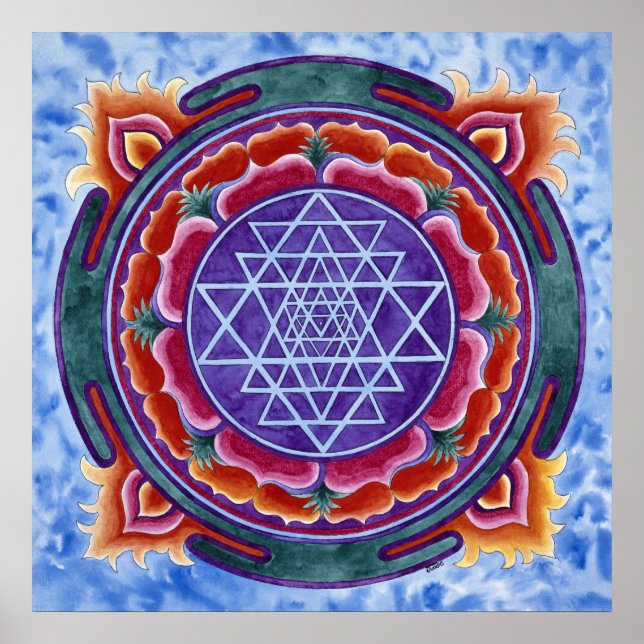 Sri Yantras rundmotiv Poster (Framsidan)