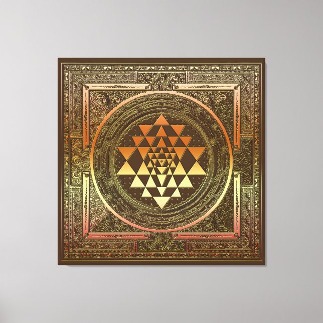 SriChakra Yoga Meditation Canvas India Symbol (Framsida)