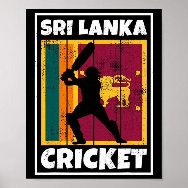 Srilankesiska cricketfantasten Flagga för Sri Lank Poster (Framsidan)