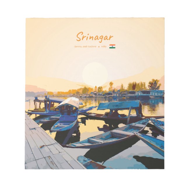 Srinagar, Indien - Dal Lake Shikara-båtar Anteckningsblock (Framsida)