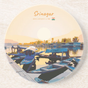 Srinagar, Indien - Dal Lake Shikara-båtar Underlägg