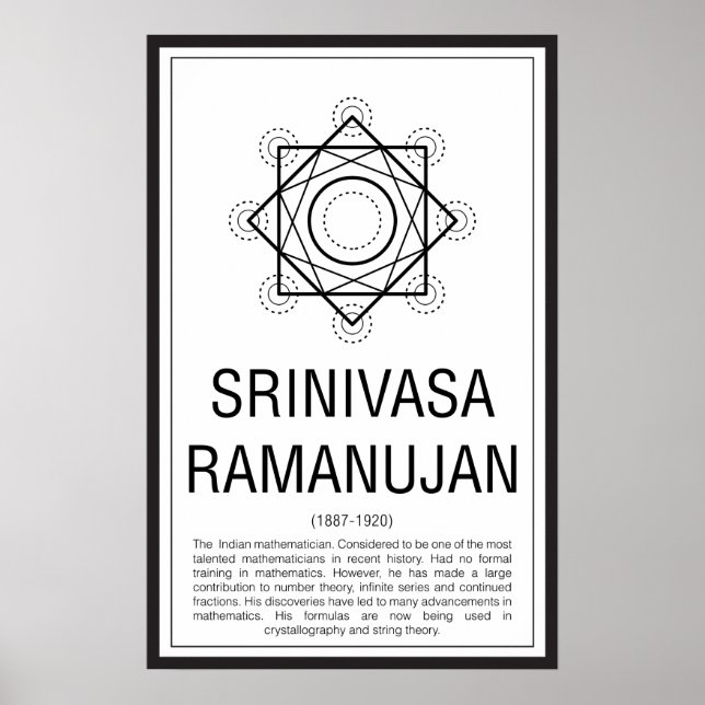 Srinivasa Ramanujan Poster (Framsidan)