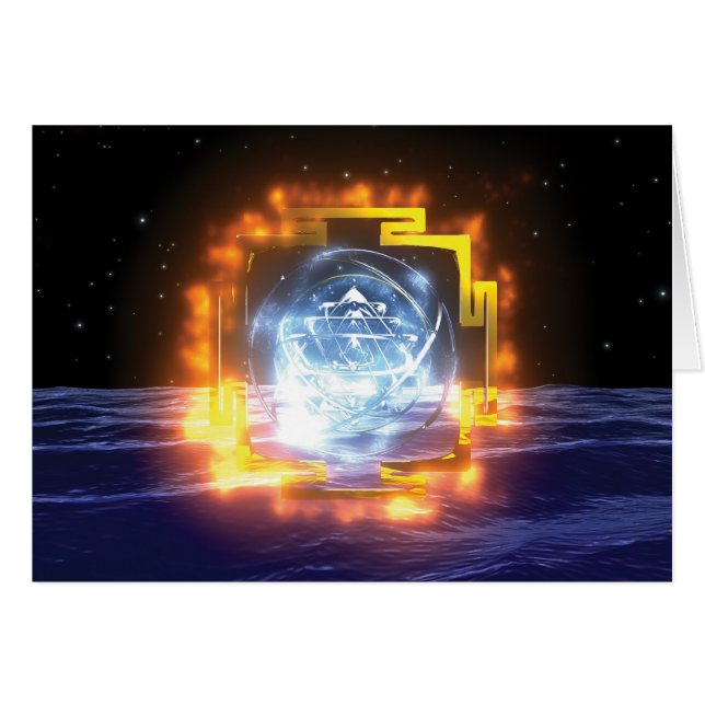 SriYantra Mandalakort Hälsningskort (Framsidan Horizontal)