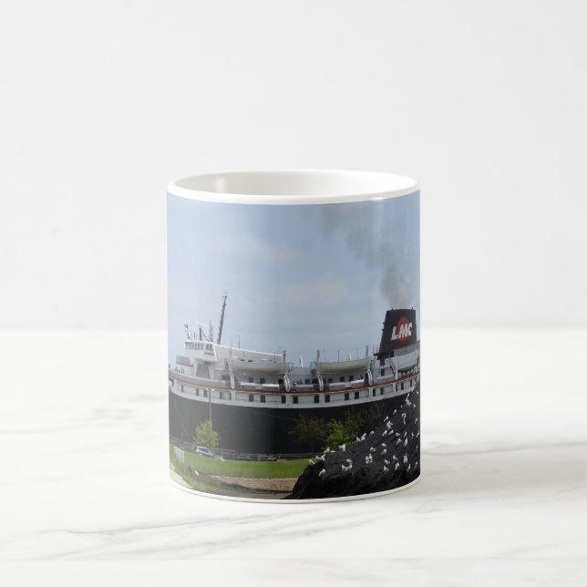 SS Badger Coal Frakt i Manitowoc WI-kaffe i Mugg (Center)