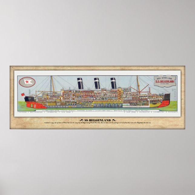 SS Belgenland Cutaway Poster (Framsidan)