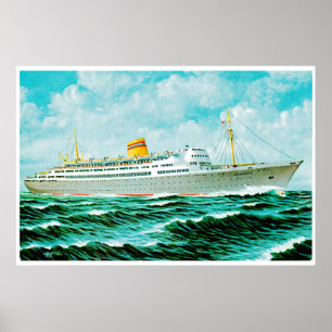 ss Bergenfjord vid Sea Poster