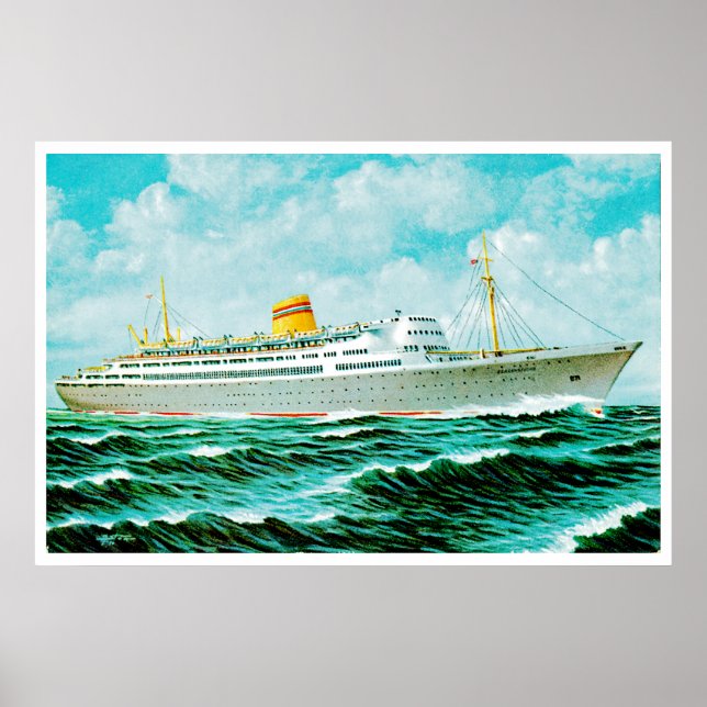 ss Bergensfjord i havet Poster (Framsidan)
