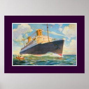 SS Bremen in Sea Poster
