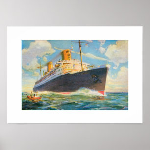 SS Bremen på havet Poster