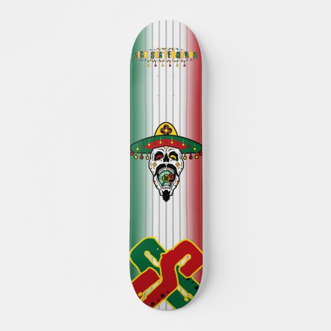 SS Dia De Los Muertos Mini Skateboard Bräda 18,5 Cm (Framsida)