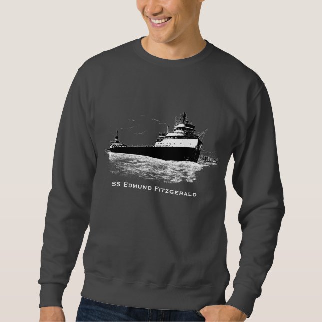 SS Edmund Fitzgerald Lång Ärmad Tröja (Framsida)