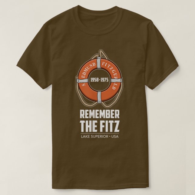 SS Edmund Fitzgerald Sjö Superior Järn Ore Detroi T Shirt (Design framsida)