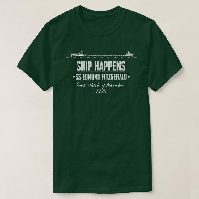 SS Edmund Fitzgerald Sjö Superior Järn Ore Detroi T Shirt (Design framsida)