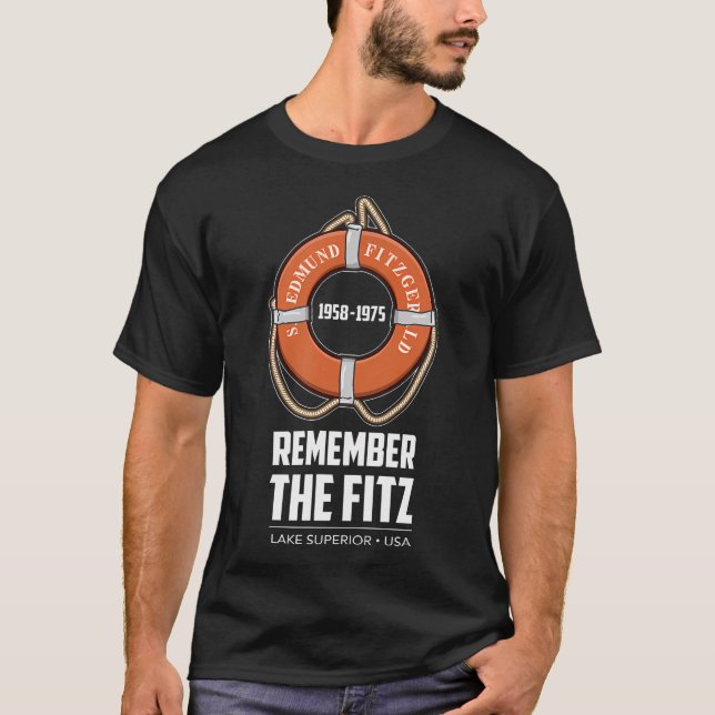 Ss Edmund Fitzgerald Sjö Superior Järn Ore T Shirt (Framsida)