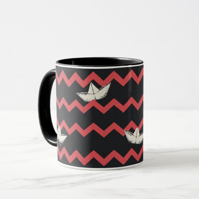 SS Georgie Boat Chevron Mönster Mugg (Framsida vänster)