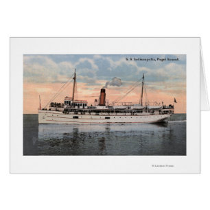 SS Indianapolis Steamer View Hälsningskort