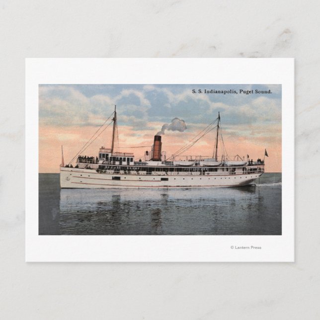 SS Indianapolis Steamer View Vykort (Framsida)