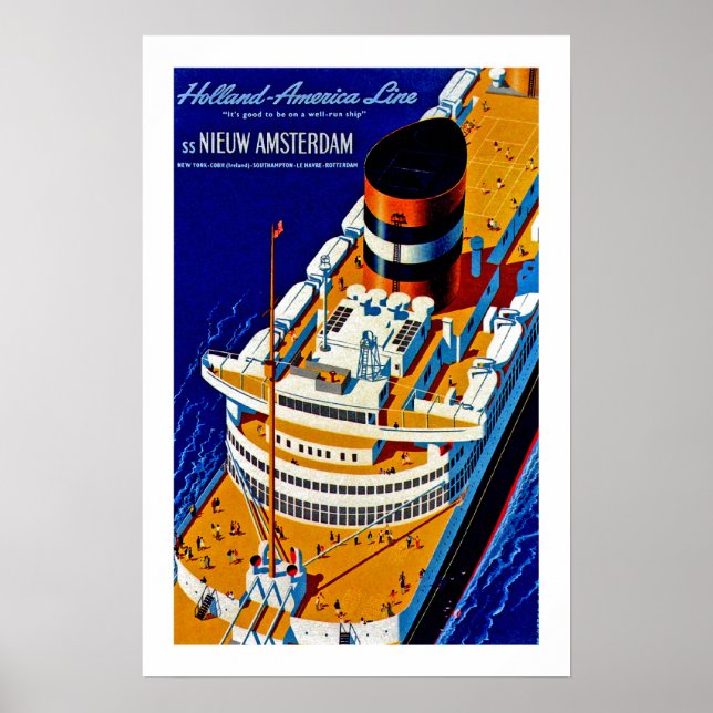 SS Nieuw Amsterdam Poster (Framsidan)
