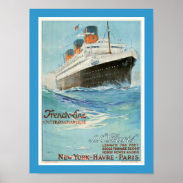 ss Paris - Fransken Line Poster