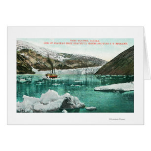 SS Spokane Steamer Passing by Glacier Hälsningskort