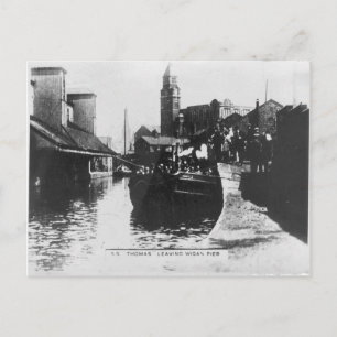 SS Thomas lämnande Wigan Pier Vykort