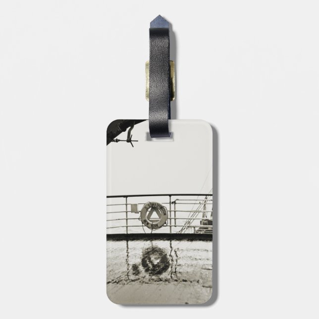 SS Washington Luxury Liner Cruise Frakt 1930's Dec Bagagebricka (Baksidan Lodrät)