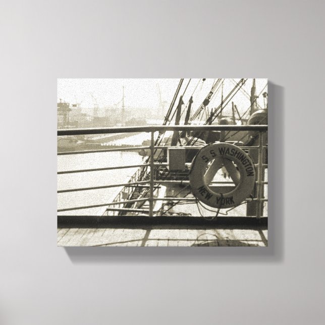 SS Washington Luxury Liner Cruise Frakt 1930's Dec Canvastryck (Framsida)